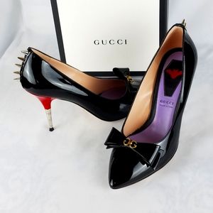 GUCCI Crystal Bow Spike Pumps